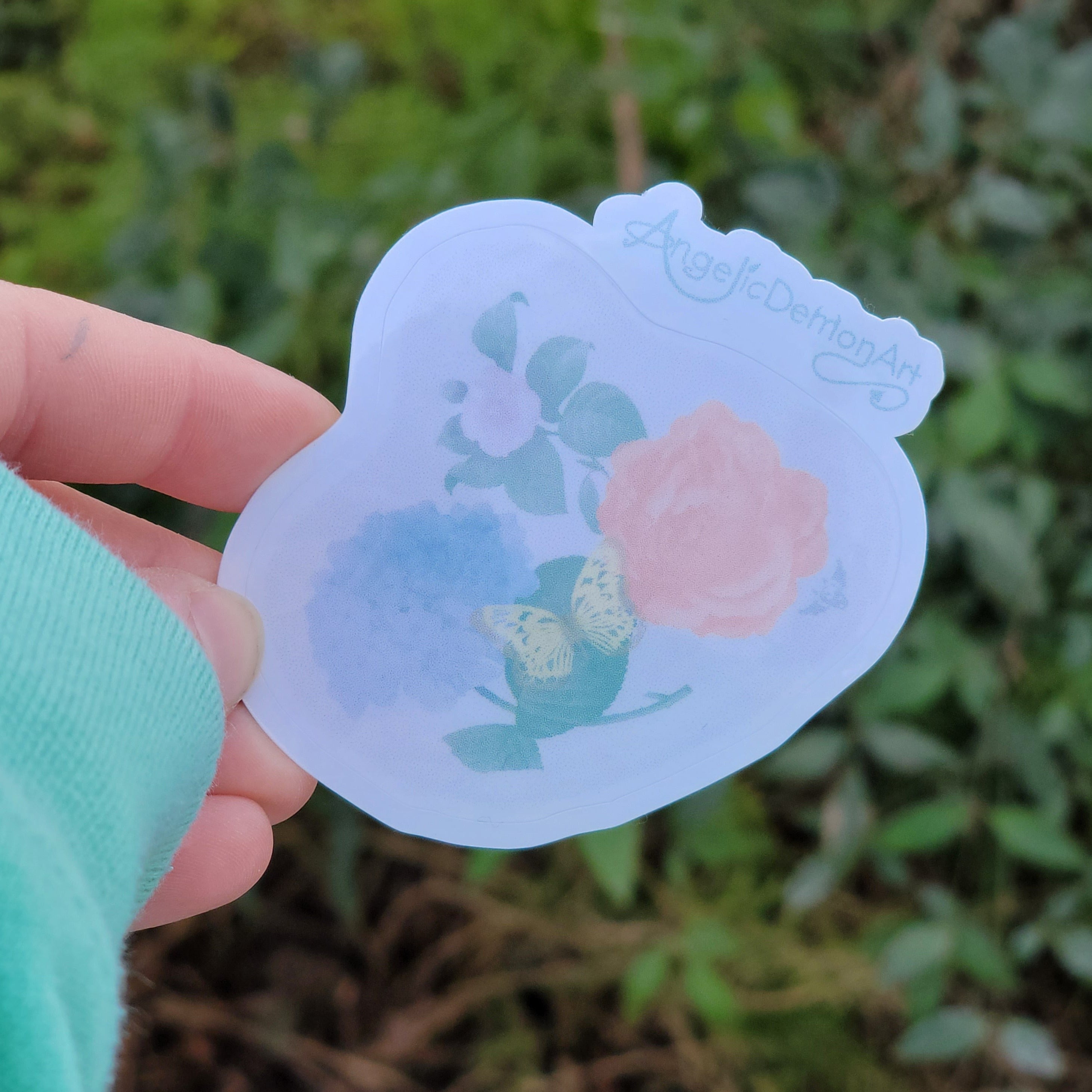 Flowers and Butterfly Sticker