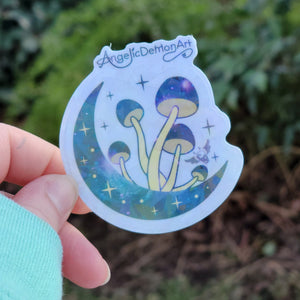 Mushroom Moon Suncatcher Sticker