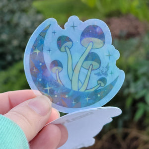 Mushroom Moon Suncatcher Sticker