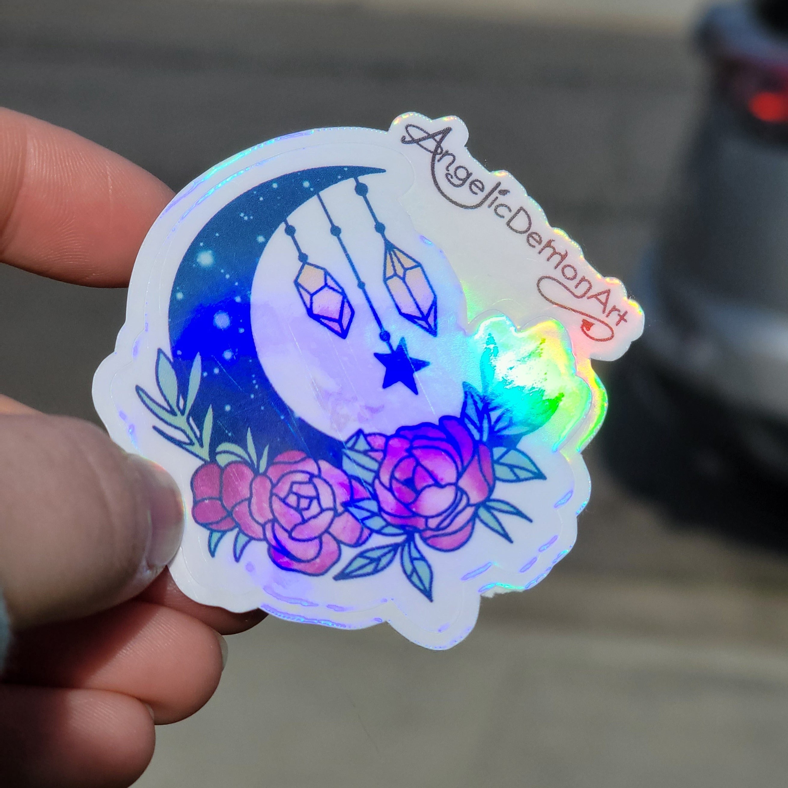 Holo Moon Wreath Sticker