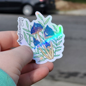 Space Mushrooms Holo Stickers